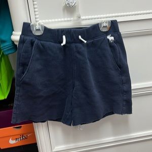 abercrombie kids navy blue medium length sweatshorts